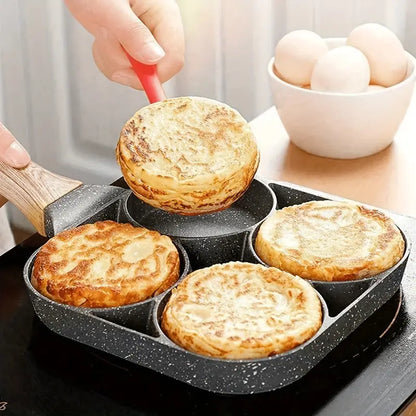 🍳🔥 4 Holes Egg Frying Pan — Breakfast Made Easy! 🍳🔥