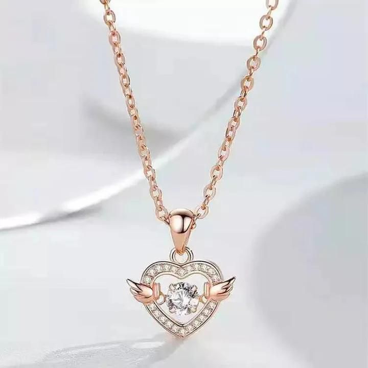 💖✨ Heart With Wings Necklace – A Symbol of Love & Freedom ✨💖