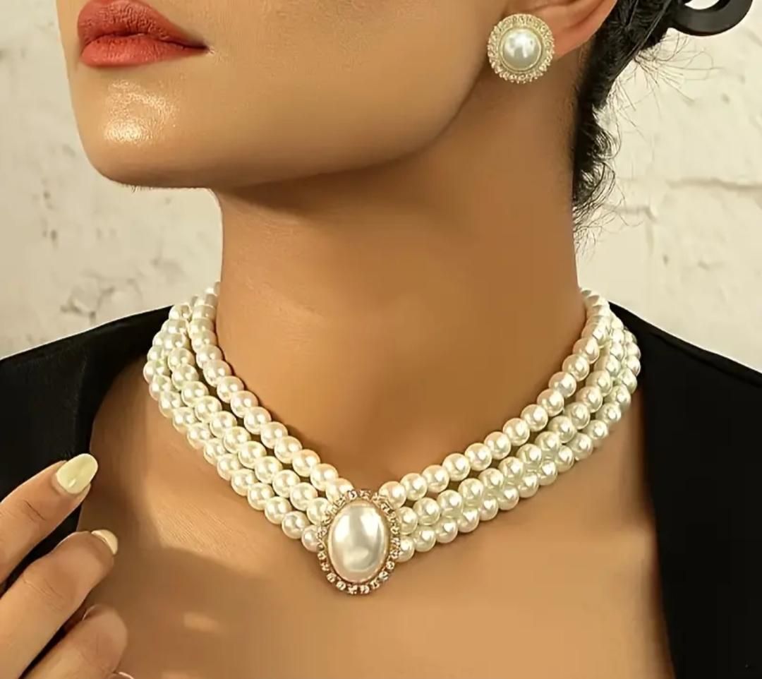 💖✨ Artificial Pearl Necklace – Grace in Every Strand ✨💖