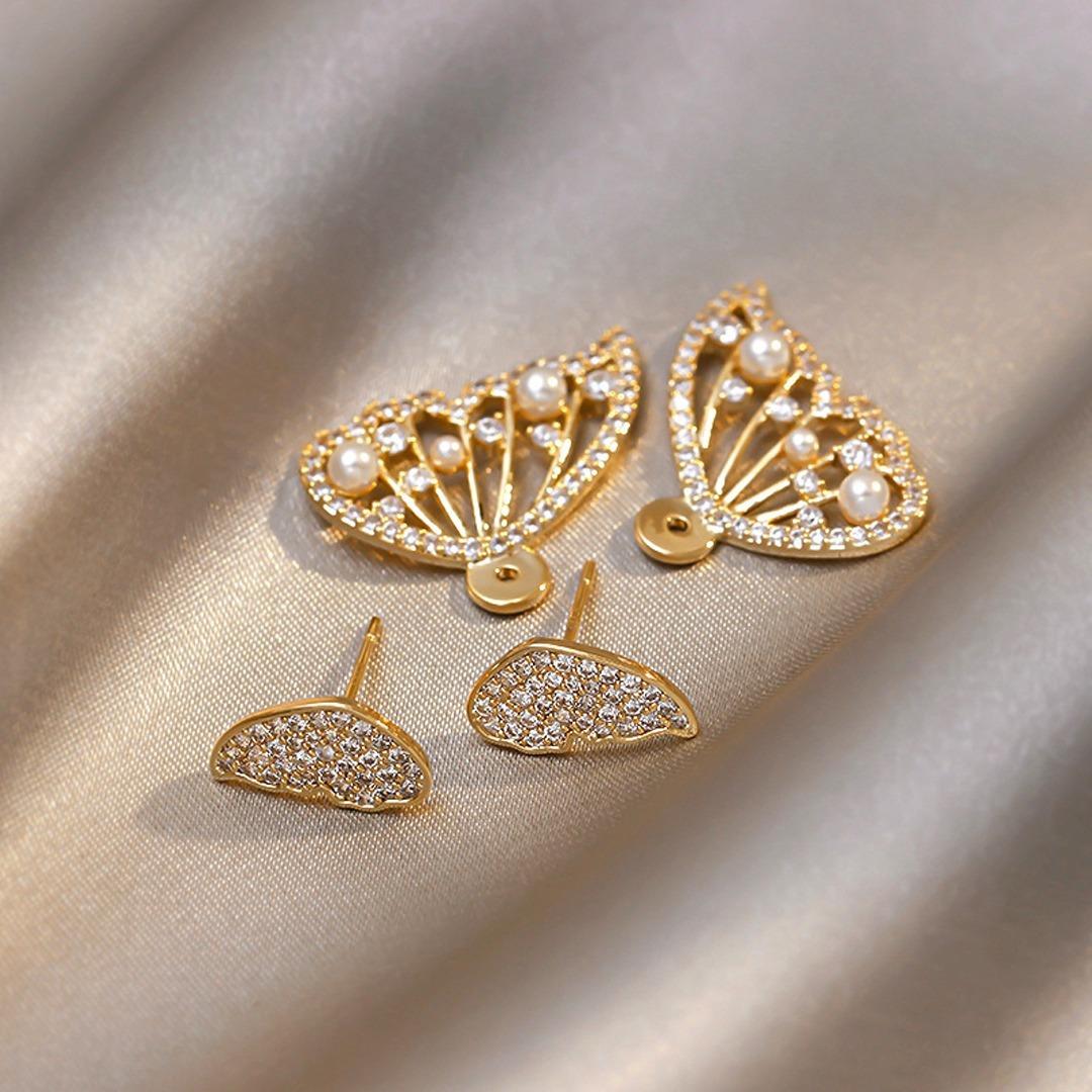 ✨ AVR JEWELS Korean Pearl & Cubic Zirconia Stud Earrings ✨