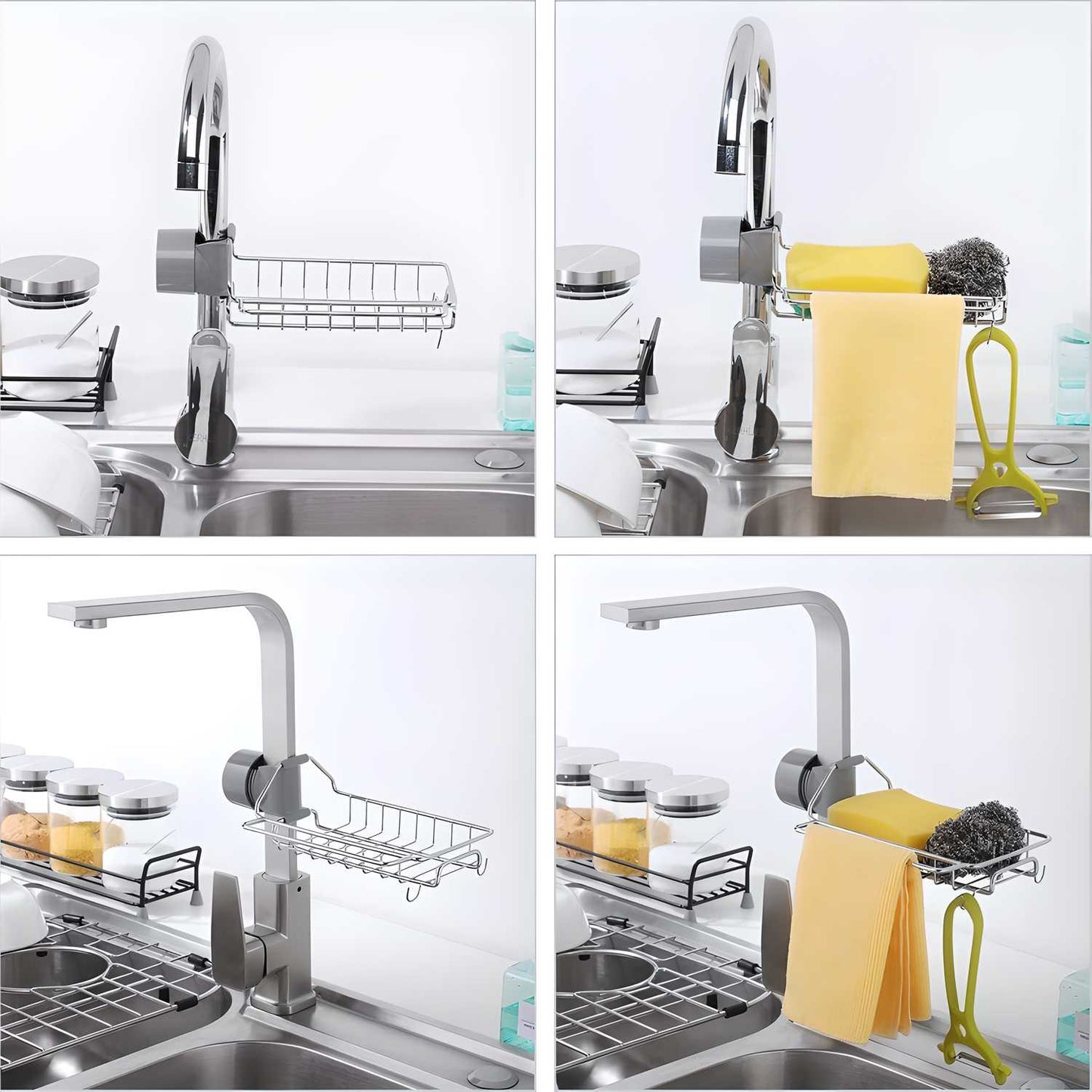 Stainless Steel Faucet Hanging Shelf Sponge Holders