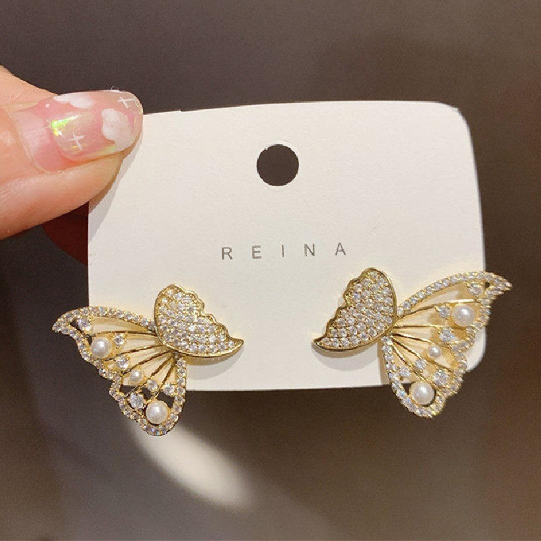 ✨ AVR JEWELS Korean Pearl &amp; Cubic Zirconia Stud Earrings ✨
