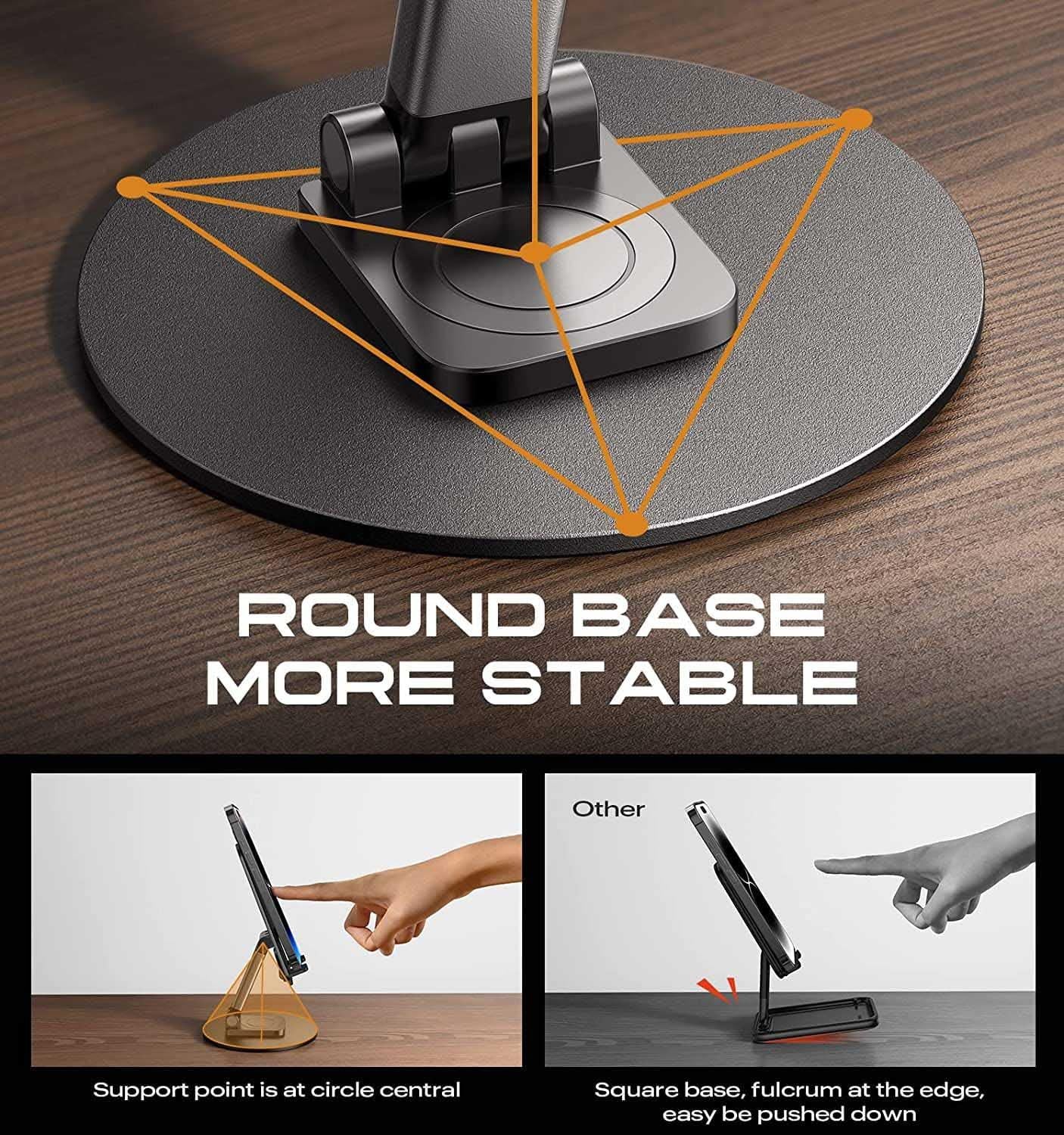 📱 Mobile Phone Stand – 360° Rotation &amp; Adjustable Height 🔄