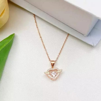 💖✨ Heart With Wings Necklace – A Symbol of Love &amp; Freedom ✨💖